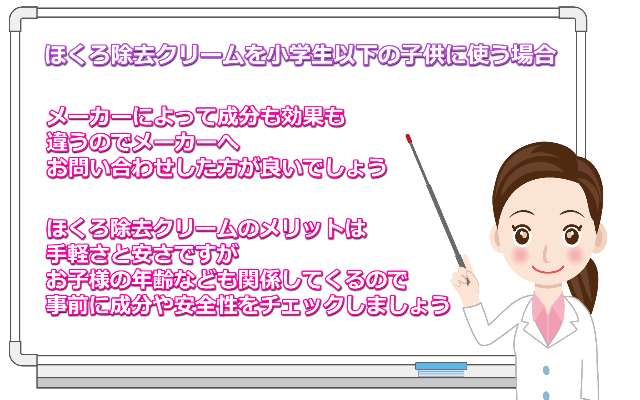 ほくろ除去クリーム子供説明